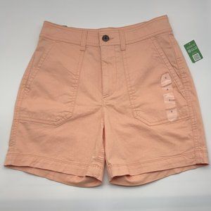GAP Girlfriend Khaki Shorts size 0 Stretch High Rise Color Peach Martini NWT